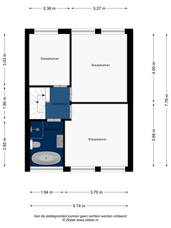 Floorplan - Van Swietenstraat 50, 2381 TP Zoeterwoude