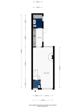 Floorplan - Voorstraat 47, 2315 JE Leiden