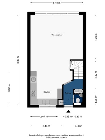 Floorplan - Nannie van Wehlstraat 6, 2331 GB Leiden