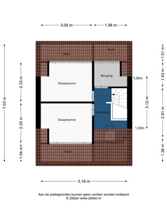 Floorplan - Nannie van Wehlstraat 6, 2331 GB Leiden