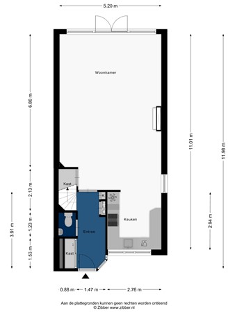 Floorplan - Anna Teding van Berkhoutstraat 34, 2331 NR Leiden