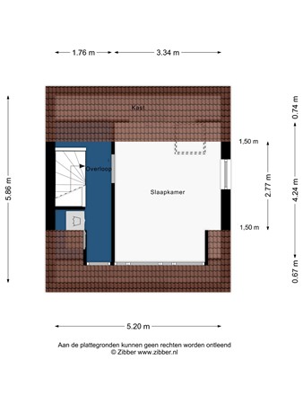 Floorplan - Anna Teding van Berkhoutstraat 34, 2331 NR Leiden