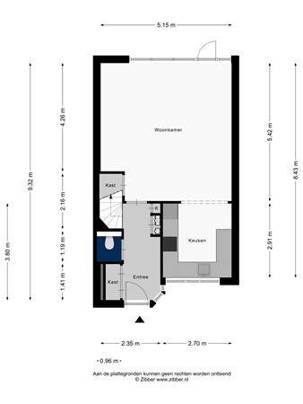 Floorplan - Louise Wentstraat 28, 2331 NM Leiden