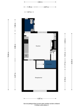 Floorplan - Rijnsburgersingel 52, 2312 NC Leiden