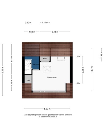 Floorplan - Elisabeth Baeldestraat 17, 2331 NN Leiden