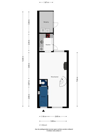 Floorplan - Prinses Wilhelminastraat 24, 2313 AW Leiden
