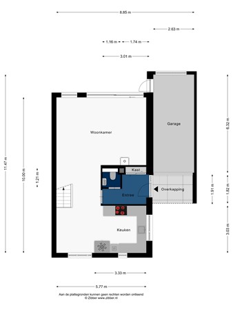 Floorplan - Fien de la Marstraat 34, 2331 HN Leiden