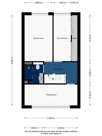 Floorplan - Rosa de Werdstraat 13, 2331 BH Leiden