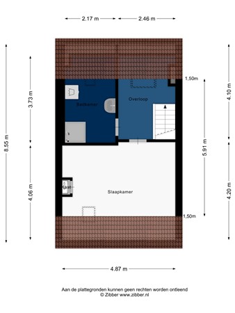 Floorplan - Rijnsburgersingel 52, 2312 NC Leiden