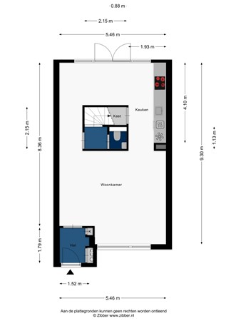 Floorplan - Clara Visserplaats 15, 2331 BN Leiden