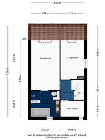 Floorplan - Anne Frankweg 20, 2331 GN Leiden