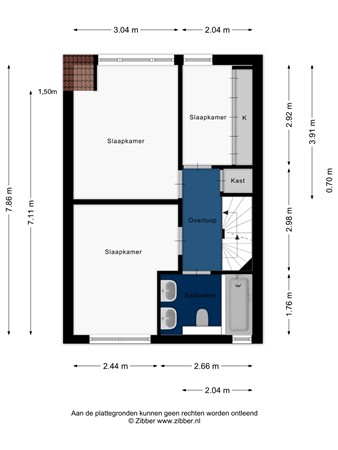 Floorplan - Louise Wentstraat 36, 2331 NM Leiden