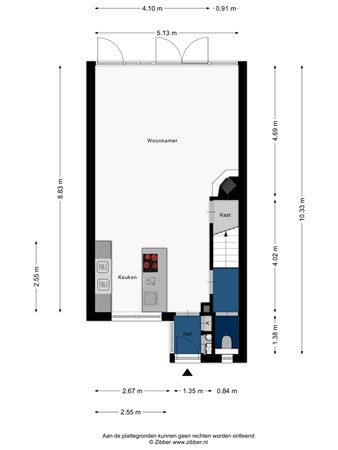 Floorplan - Mimi Boesnachstraat 34, 2331 JN Leiden
