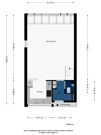 Floorplan - Harriët Freezersingel 36, 2331 SC Leiden