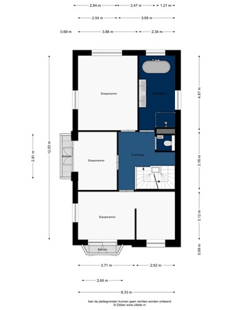 Floorplan - Oude Rijnsburgerweg 98, 2342 BC Oegstgeest