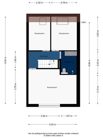 Floorplan - Vera Bondamstraat 20, 2331 KL Leiden