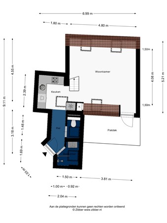 Floorplan - Middelweg 30B, 2312 KJ Leiden
