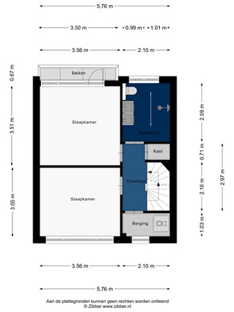 Floorplan - Bernhardstraat 4, 2382 VR Zoeterwoude