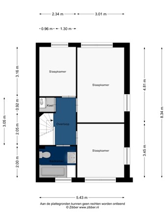 Floorplan - Hans Flustraat 22, 2321 JM Leiden