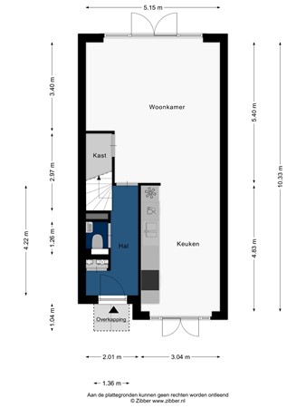 Floorplan - Erfprins 16, 2342 CK Oegstgeest