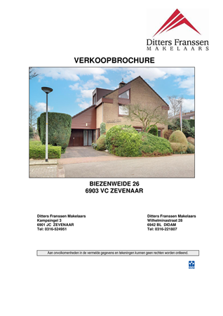 Brochure - Brochure Biezenweide 26.pdf - Biezenweide 26, 6903 VC Zevenaar
