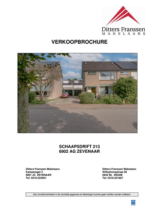 Brochure - Brochure Schaapsdrift 213 Zevenaar.pdf - Schaapsdrift 213, 6902 AG Zevenaar