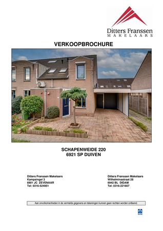 Brochure - Brochure Schapenweide 220 te Duiven.pdf - Schapenweide 220, 6921 SP Duiven