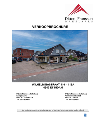Brochure - Brochure WILHELMINASTRAAT 116 – 116A, DIDAM.pdf - Wilhelminastraat 116, 6942 ET Didam