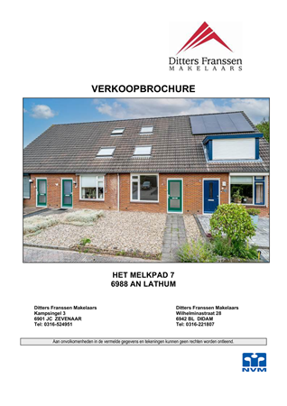 Brochure - Brochure Het Melkpad 7.pdf - 'T Melkpad 7, 6988 AN Lathum