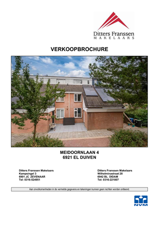 Brochure - Brochure Meidoornlaan 4 te Duiven.pdf - Meidoornlaan 4, 6921 EL Duiven