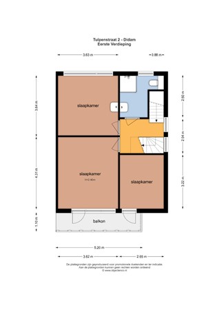Plattegrond - Tulpenstraat 2, 6942 XN Didam - 50718_EV.jpg
