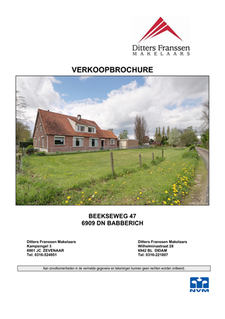 Brochure - Brochure Beeksweg 47 Babberich.pdf - Beekseweg 47, 6909 DN Babberich