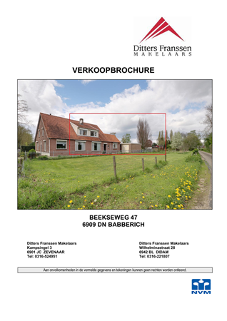 Brochure - Brochure Beeksweg 47 Babberich.pdf - Beekseweg 47, 6909 DN Babberich