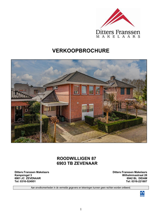 Brochure - Brochure Roodwilligen 87 Zevenaar.pdf - Roodwilligen 87, 6903 TB Zevenaar