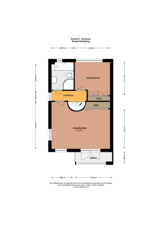 Plattegrond - Kornet 9, 6904 PX Zevenaar - 135301_EV.jpg