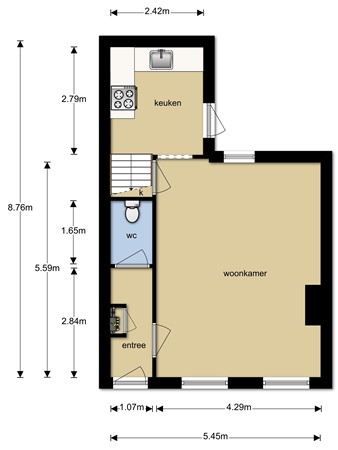 Floorplan - 3e Woudstraat 15, 8606 CL Sneek