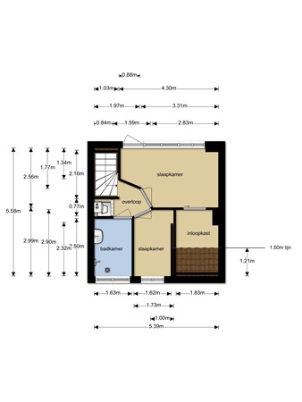 Floorplan - 3e Woudstraat 15, 8606 CL Sneek