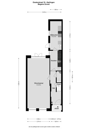 Floorplan - Oosterstraat 19, 8861 GE Harlingen