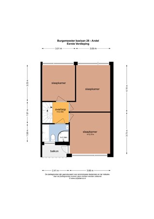 Floorplan - Burgemeester Baxlaan 28, 4281 KP Andel