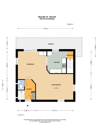 Floorplan - Maasdijk 18, 4284 VA Rijswijk