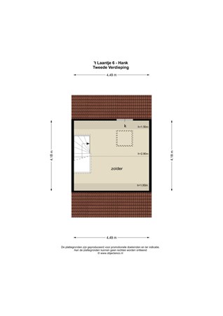 Floorplan - 't Laantje 6, 4273 XR Hank