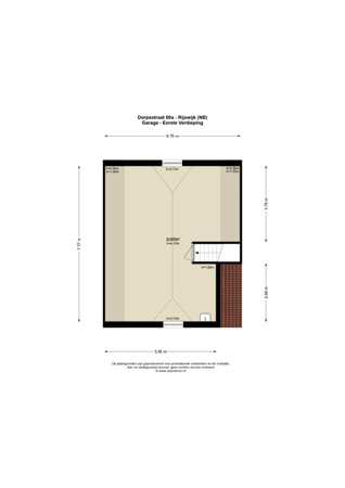 Floorplan - Dorpsstraat 60A, 4284 EJ Rijswijk (Nb)