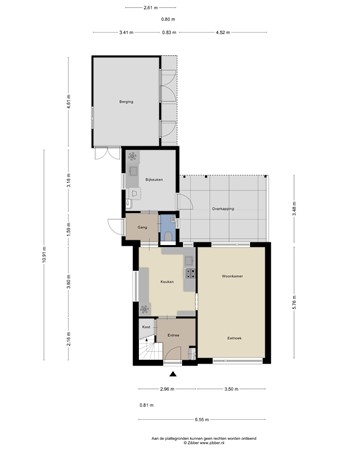 Floorplan - Langstraat 1, 4288 JK Uitwijk