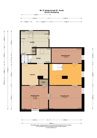 Floorplan - Mr S. Naaijenstraat 28, 4281 NL Andel