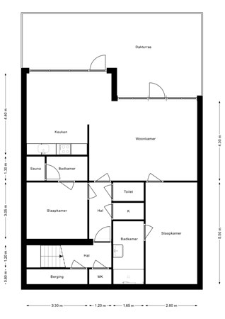 Floorplan - Paasduinweg 1-010, 9164 KD Buren