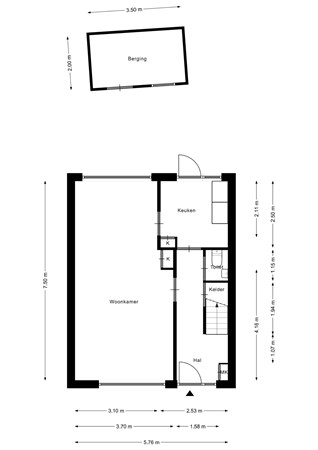 Floorplan - Coornhertstraat 6, 7471 ZJ Goor