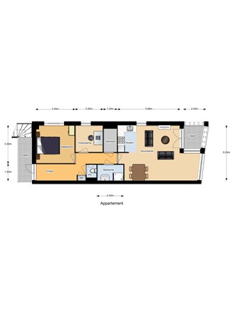 Floorplan - Grotestraat 57-01, 7471 BL Goor