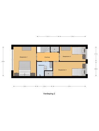 Floorplan - F. Zernikestraat 45, 7553 EA Hengelo Ov