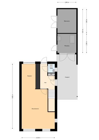 Floorplan - H.W. Bentinckstraat 3, 7478 BM Diepenheim