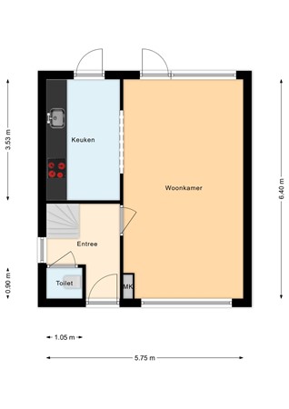 Floorplan - Rozenstraat 16, 7471 JN Goor